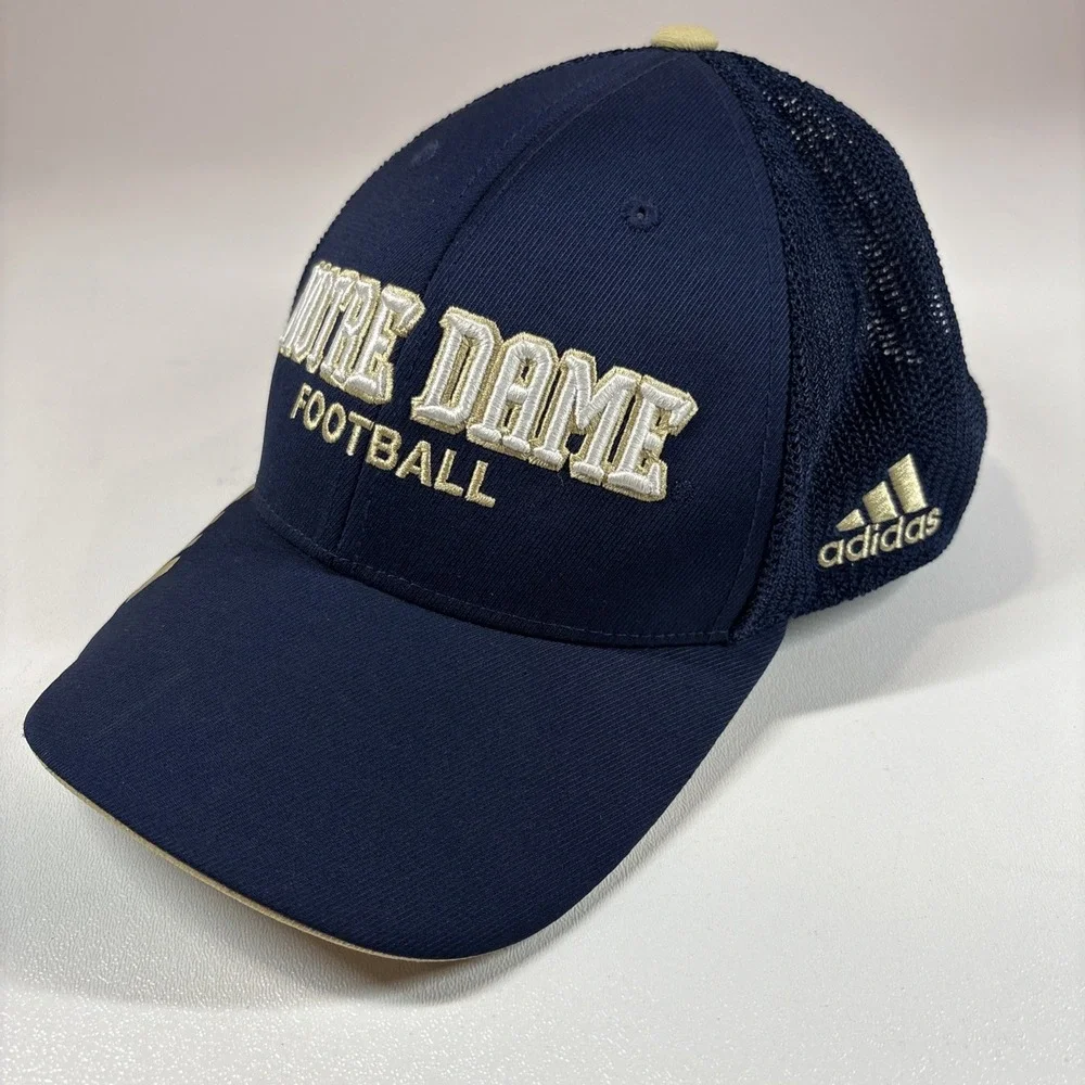 Adidas Notre Dame Football Climalite Hat - S/M (Runs Big) Ships in Box Embroider